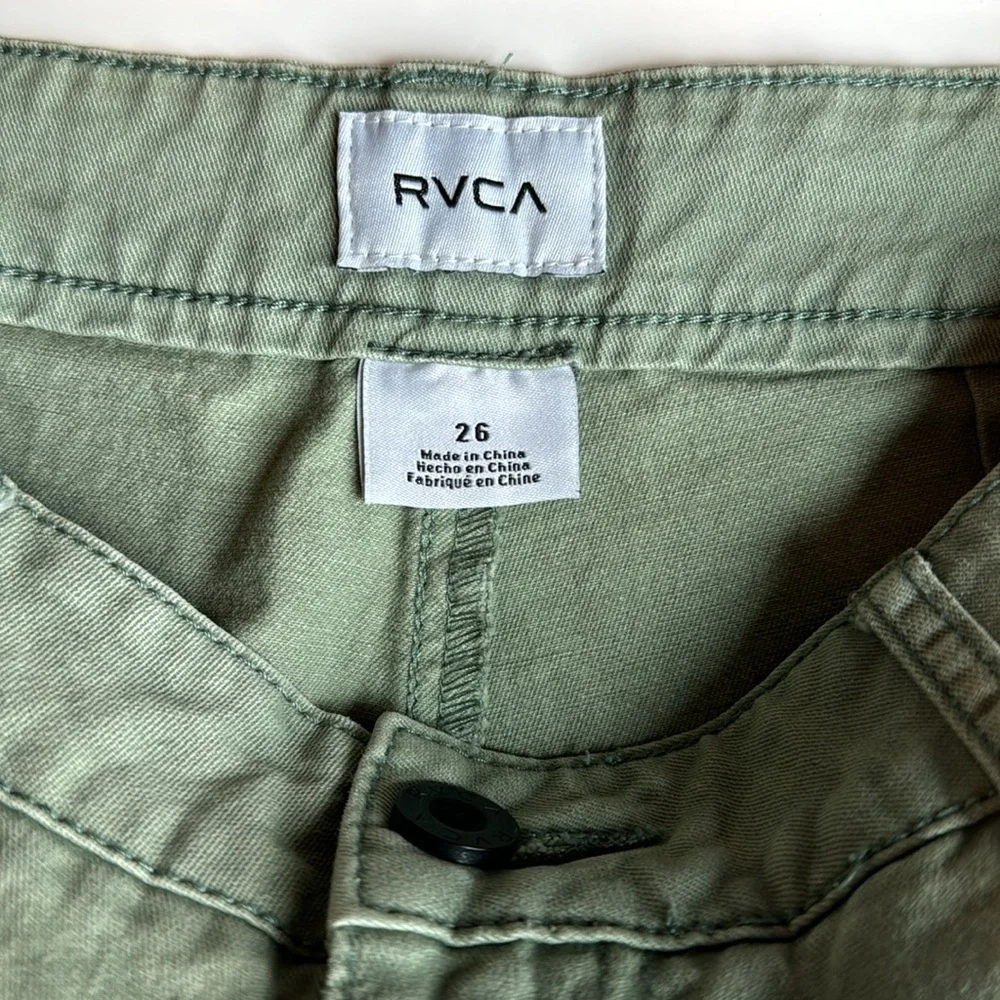 RVCA wide leg pale green feminine size 26 inseam 24 - Picture 5 of 12